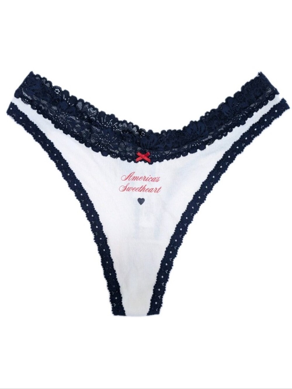 Victoria's Secret Pink Thong Medium Women Patriotic Panty USA cotton modal 7b4p